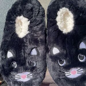 Black Cat Plush Slippers